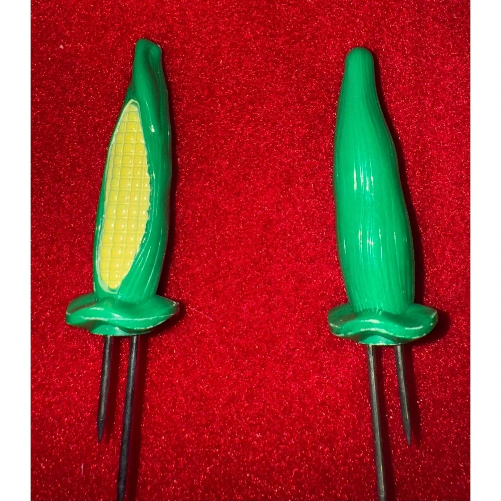 Vintage Corn Cob Picks Skewers 24 Count Green Yellow Appetizer Holders Rustic - Picture 2 of 5